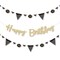 Big Dot of Happiness Adult 30th Birthday - Gold - Birthday Party Letter Banner Decor - 36 Cutouts & No-Mess Real Gold Glitter Happy Birthday Letters